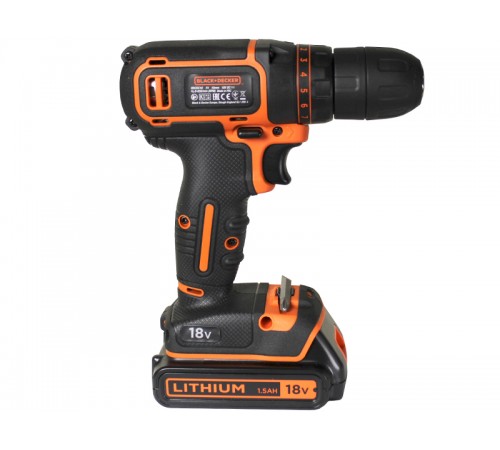 Дрель-шуруповерт аккумуляторная BLACK+DECKER BDCDC18KB