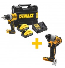 Дриль-шуруповерт акумуляторний безщітковий DeWALT DCD800H2T+DCF840N