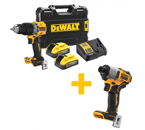 Дриль-шуруповерт акумуляторний безщітковий DeWALT DCD805H2T+DCF840N