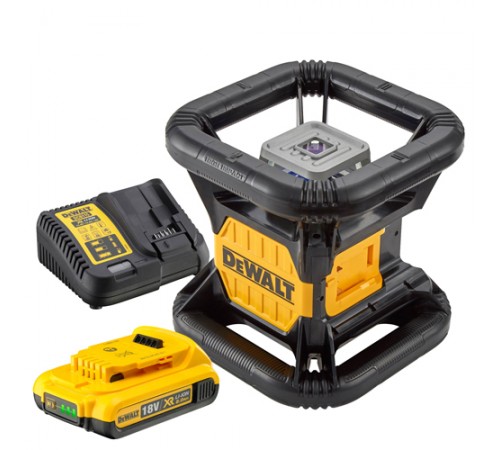 Лазерний нівелір ротаційний, зелений промінь, DeWALT DCE079D1G