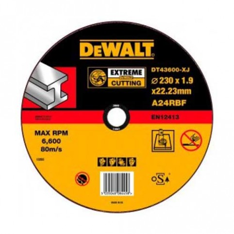 Круг отрезной по металлу 230x22.2х1.9мм DeWALT DT43600