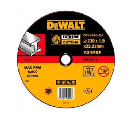 Коло відрізне по металу 230x22.2х1.9мм DeWALT DT43600