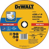 Круг отрезной INOX по металлу 230х1.9х22.23 мм DeWALT DT43909